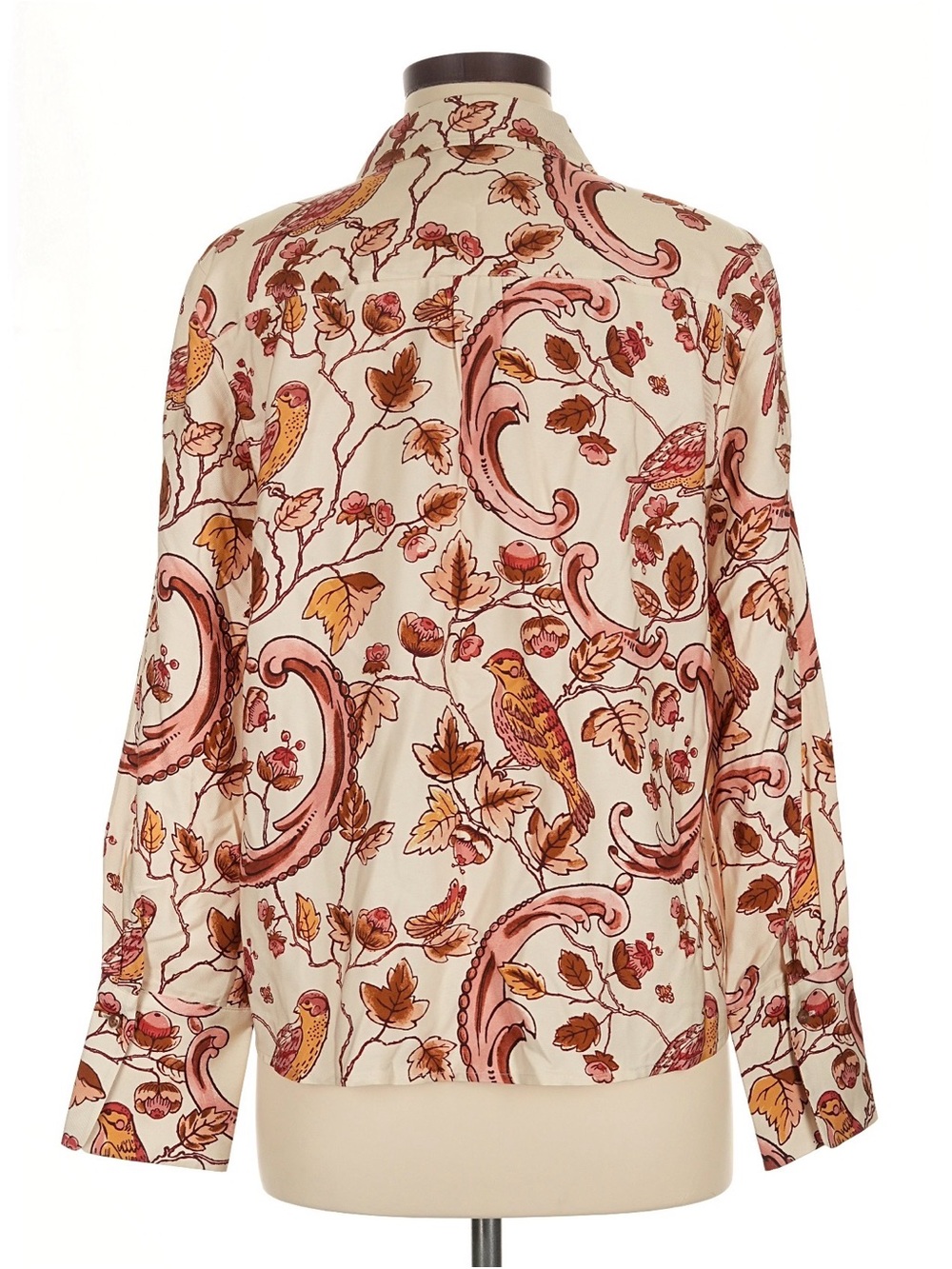 SEZANE X ANTOINETTE POISSON Annie Pink Birds Button Down Top Size 40 VGUC - Picture 4 of 6